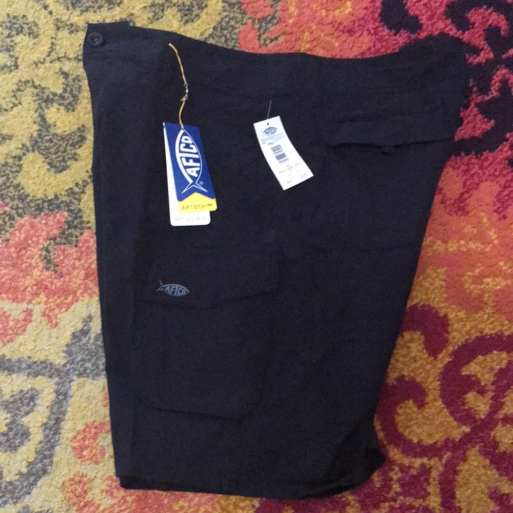 Aftco Black Fishing Shorts with Side Pocket sz 36